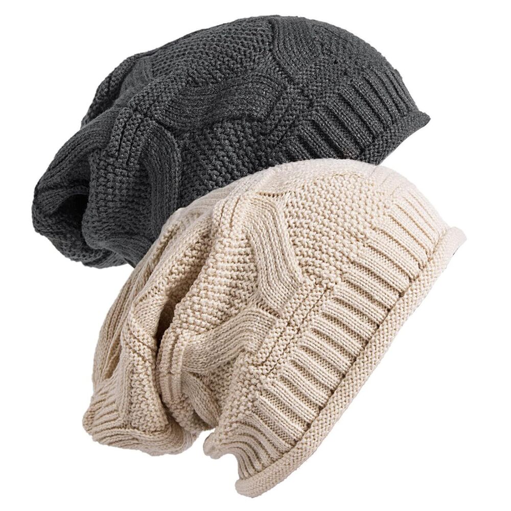 2 Pack Winter Beanie Hats for Women, Womens Slouchy Beanies